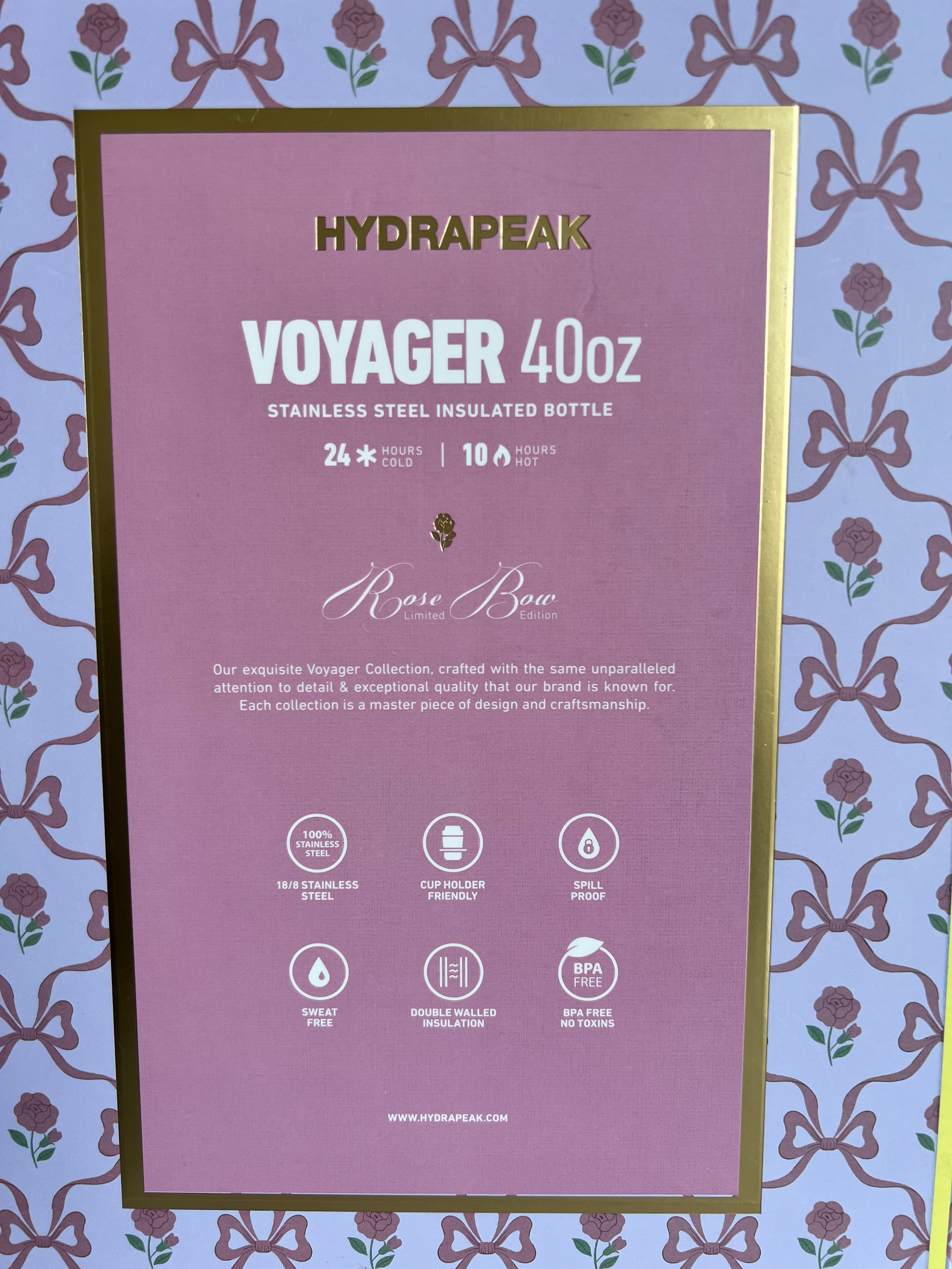 Hydrapeak Rose Bows Tumbler Boxed