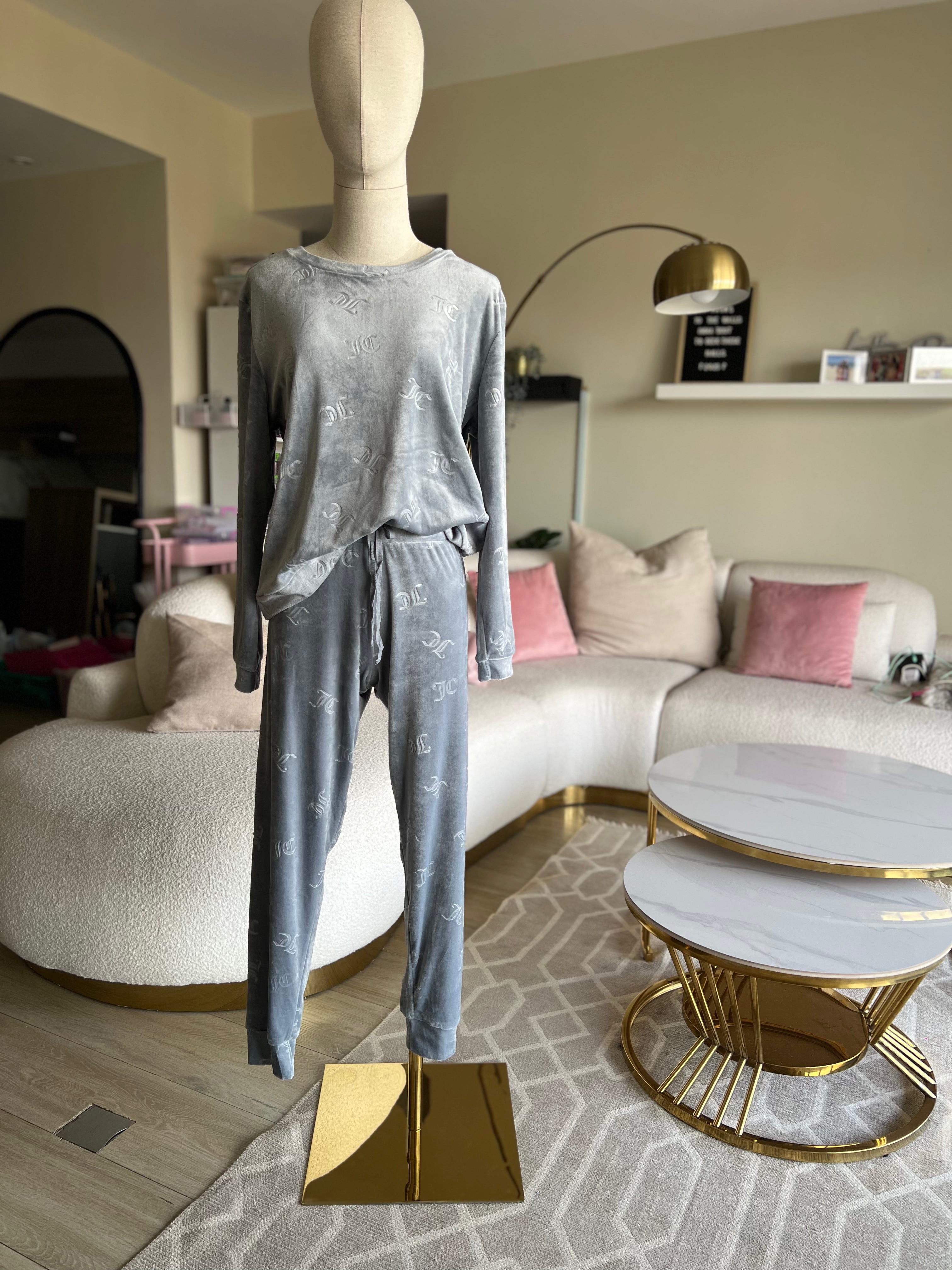 Juicy Couture grey pants pajama set Large