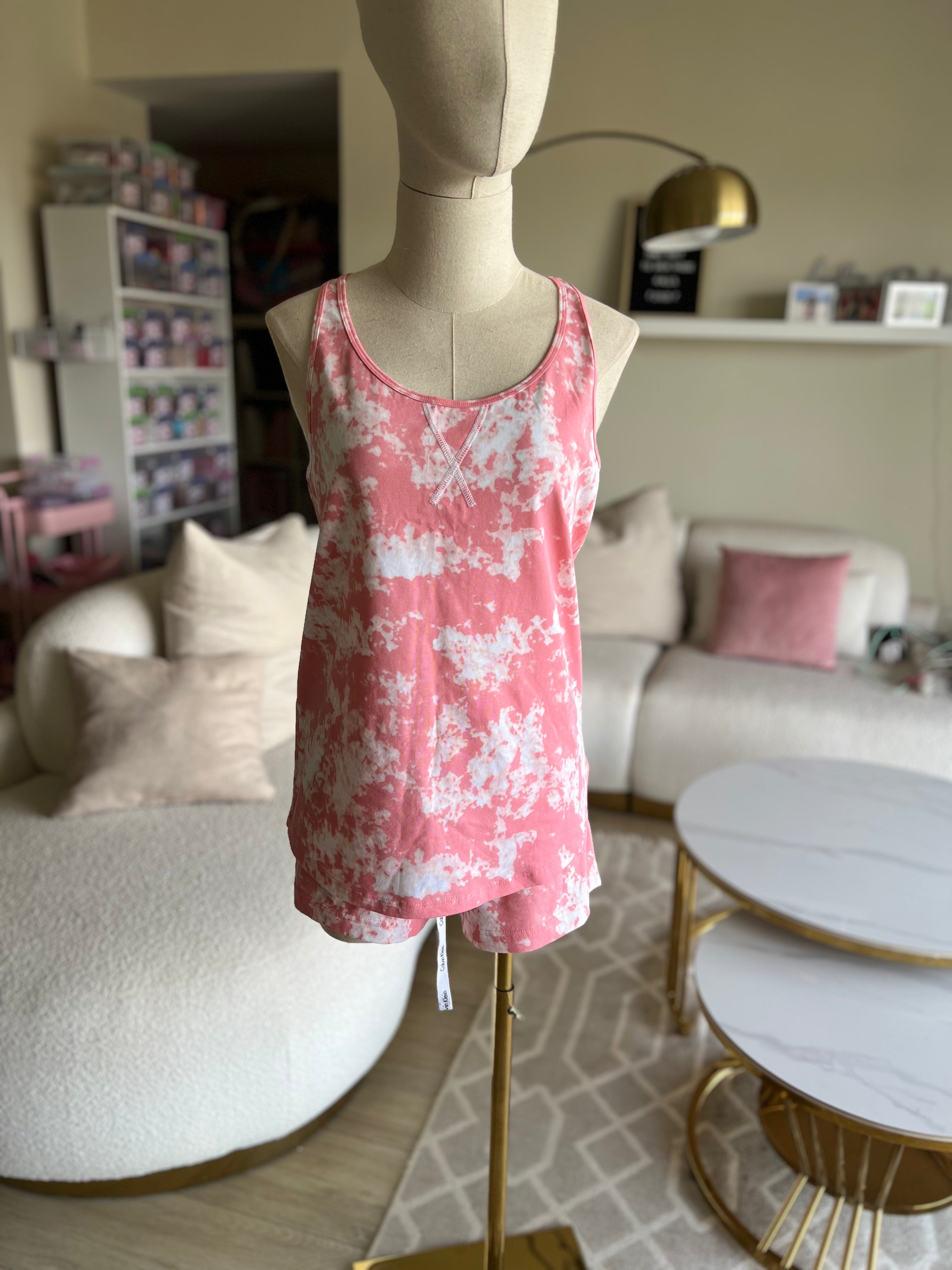 Calvin Klein peach shorts pajama set L/M