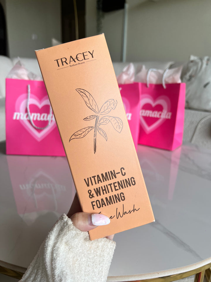Tracey Vitamin C Foaming Face Wash bottle for daily skin brightening.