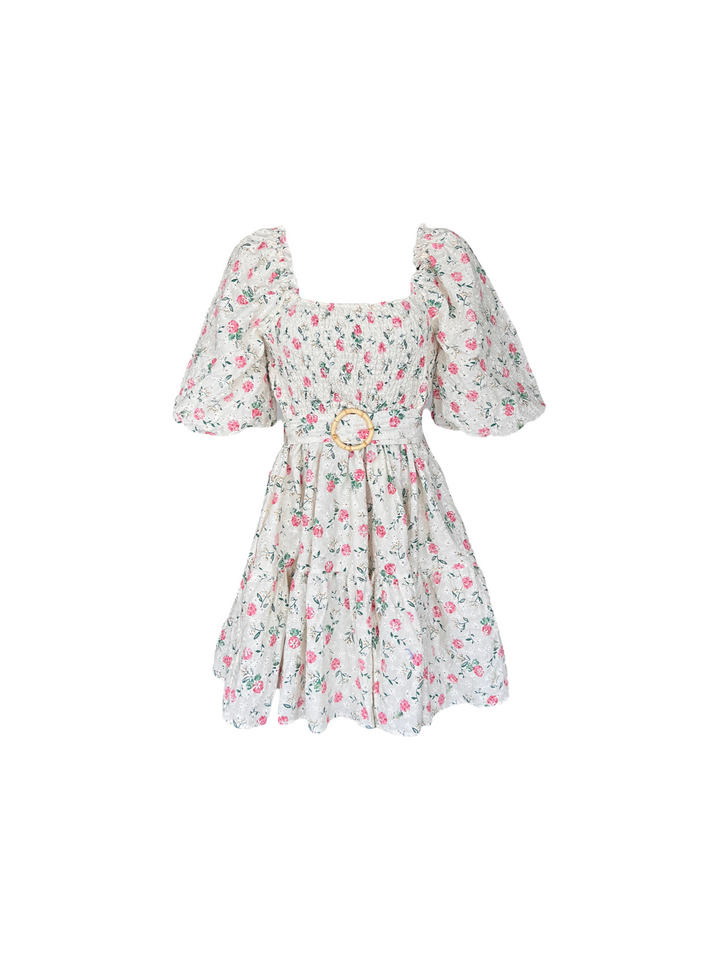 Just Me Dress Short Cream with Pink Shabby Chic
