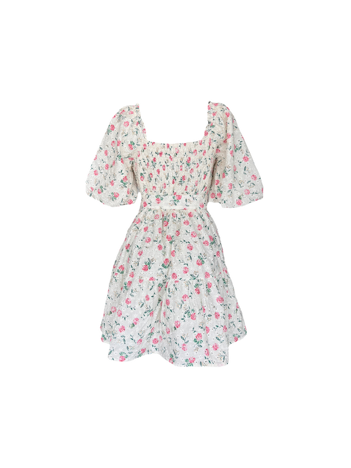 Just Me Dress Short Cream with Pink Shabby Chic