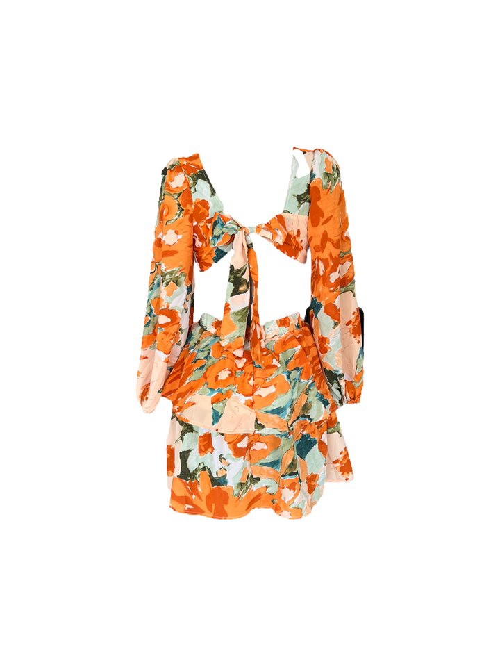 OKBOTH Dress Short Orange green Medium