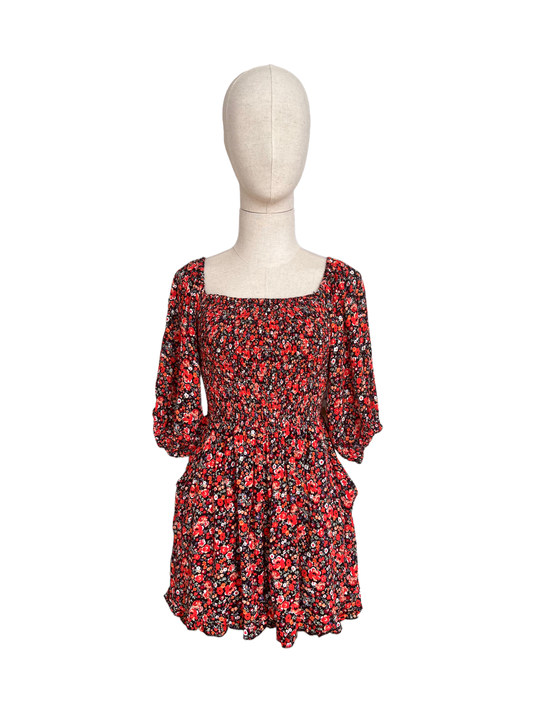 Franchescas Jumpsuit Floral Orange Small