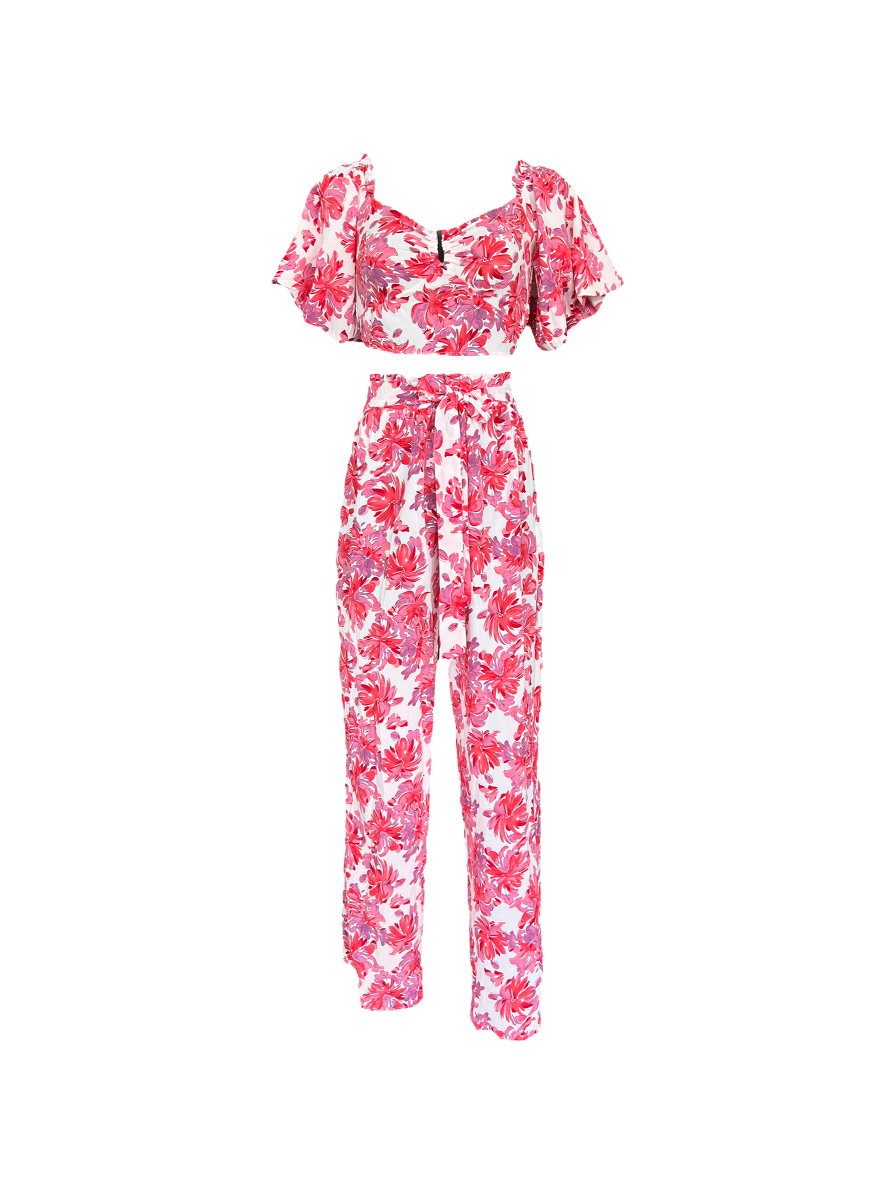 Okboth Set Pants Floral Pinkish/Redish Medium