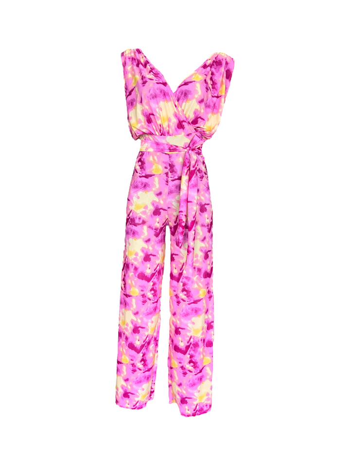 Titos Jumpsuit Long Tiedye Pink Yellow Free Size