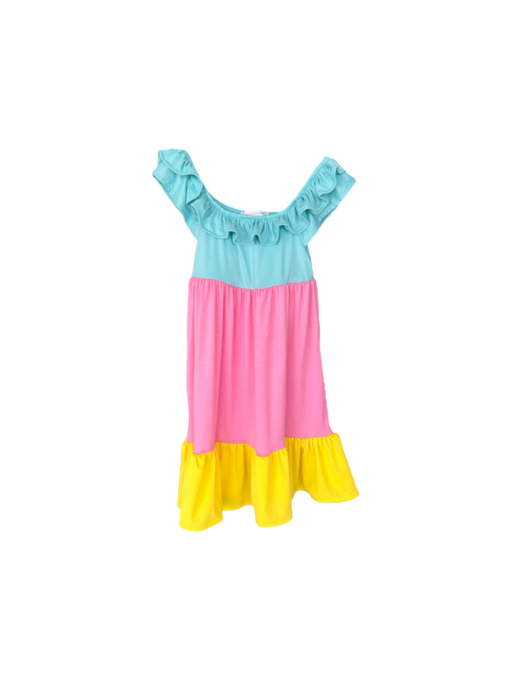 Zoe Clothing Dress Midi Tri Colour Child