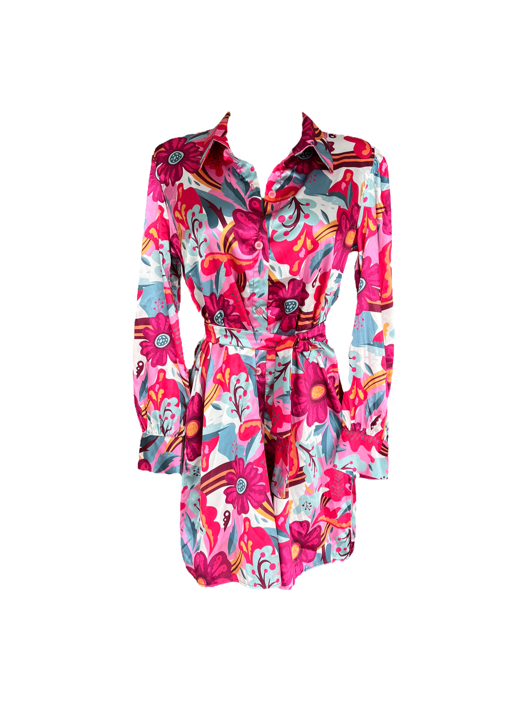 Julys Dress Short Floral Satin